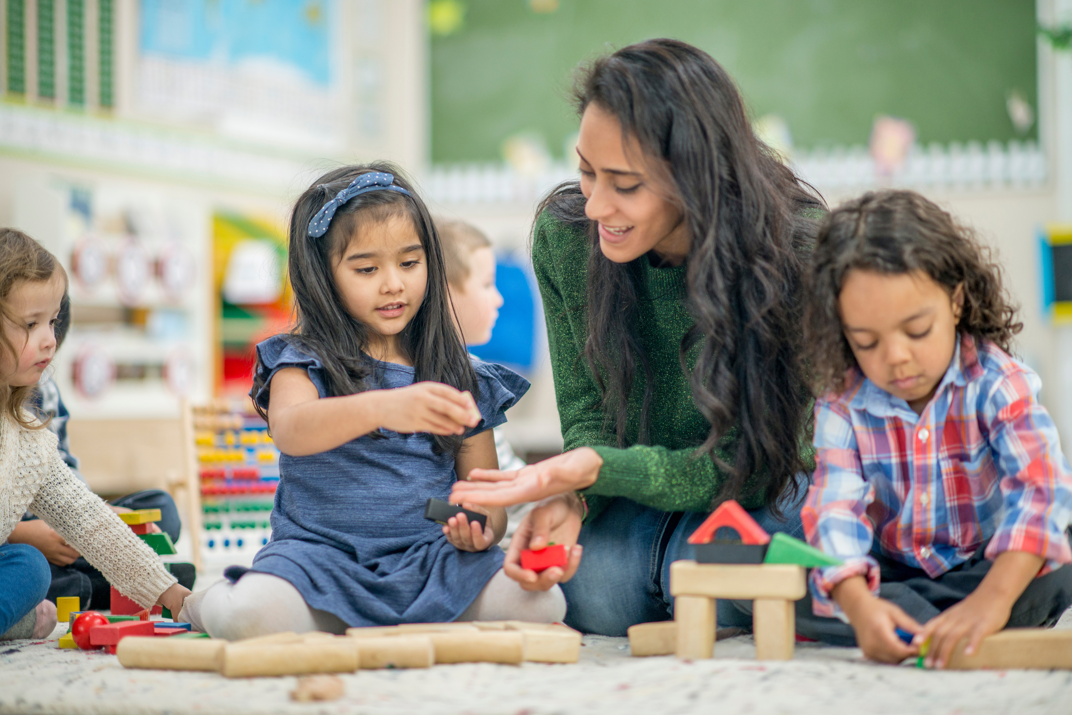 Kids with teacher