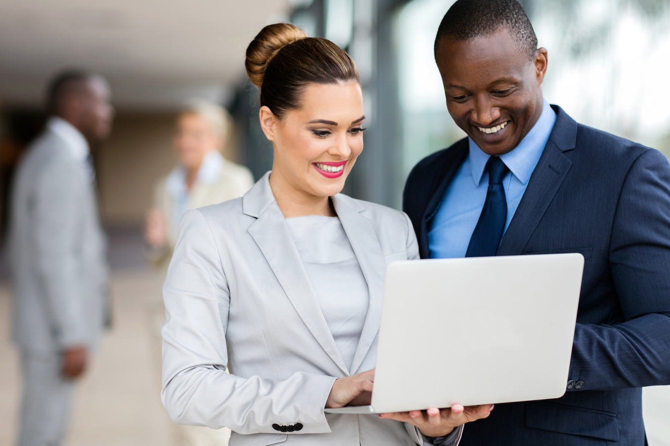 business executive using laptop computer